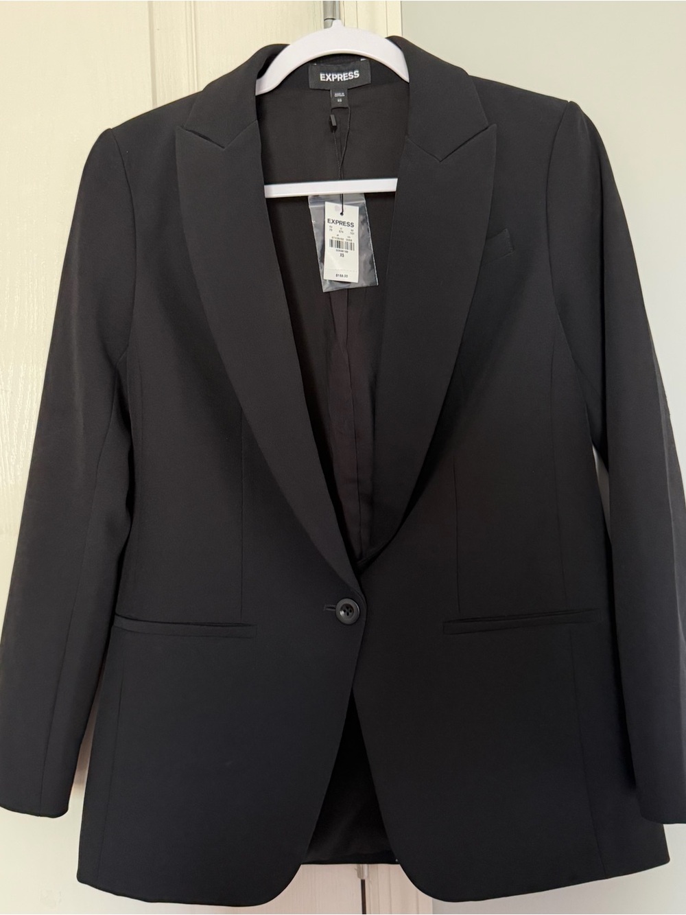 Express Blazer Womens XS Black NWT Single Button Tailored Longline Jacket